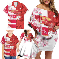 Canada and Japan Rugby Custom Family Matching Off Shoulder Short Dress and Hawaiian Shirt Canucks Brave Blossoms Together Pacific LT14 - Polynesian Pride