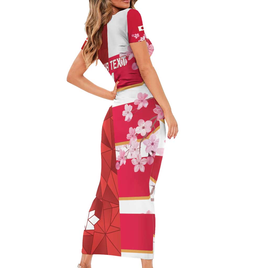 Canada and Japan Rugby Custom Family Matching Short Sleeve Bodycon Dress and Hawaiian Shirt Canucks Brave Blossoms Together Pacific LT14 - Polynesian Pride