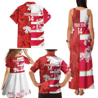 Canada and Japan Rugby Custom Family Matching Tank Maxi Dress and Hawaiian Shirt Canucks Brave Blossoms Together Pacific LT14 - Polynesian Pride