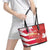 Canada and Japan Rugby Custom Leather Tote Bag Canucks Brave Blossoms Together Pacific - Polynesian Pride