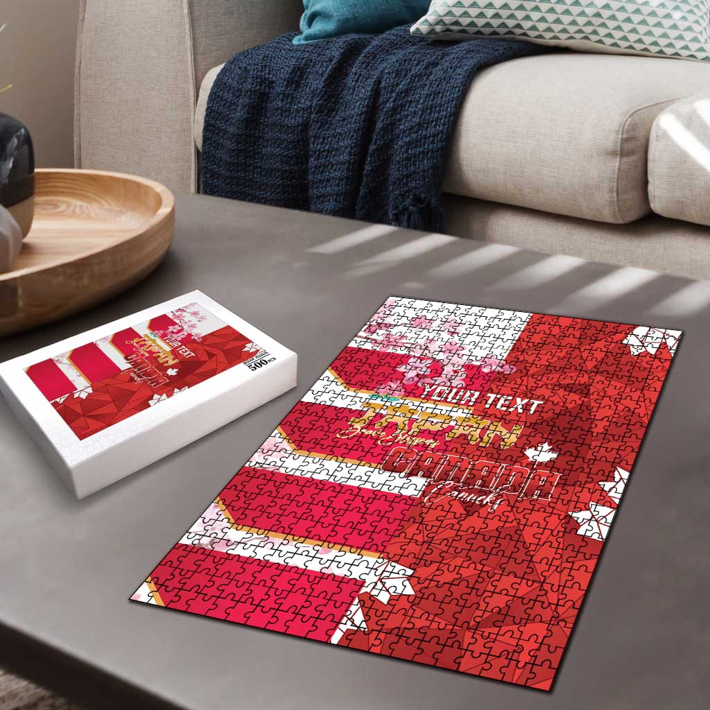 Canada and Japan Rugby Custom Puzzle Canucks Brave Blossoms Together Pacific - Polynesian Pride