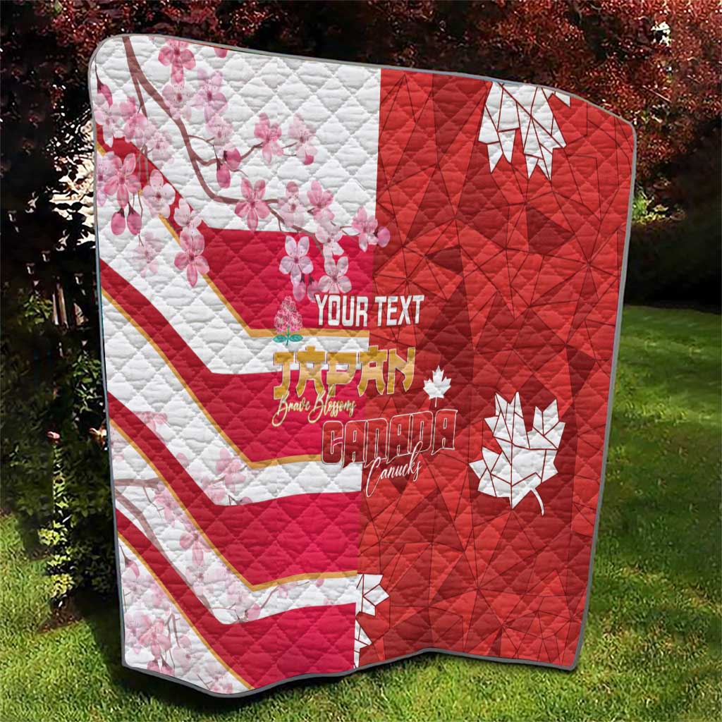 Canada and Japan Rugby Custom Quilt Canucks Brave Blossoms Together Pacific - Polynesian Pride