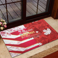 Canada and Japan Rugby Custom Rubber Doormat Canucks Brave Blossoms Together Pacific - Polynesian Pride