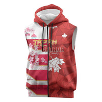 Canada and Japan Rugby Custom Sleeveless Zip Hoodie Canucks Brave Blossoms Together Pacific - Polynesian Pride
