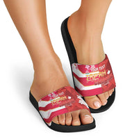 Canada and Japan Rugby Custom Slide Sandals Canucks Brave Blossoms Together Pacific - Polynesian Pride