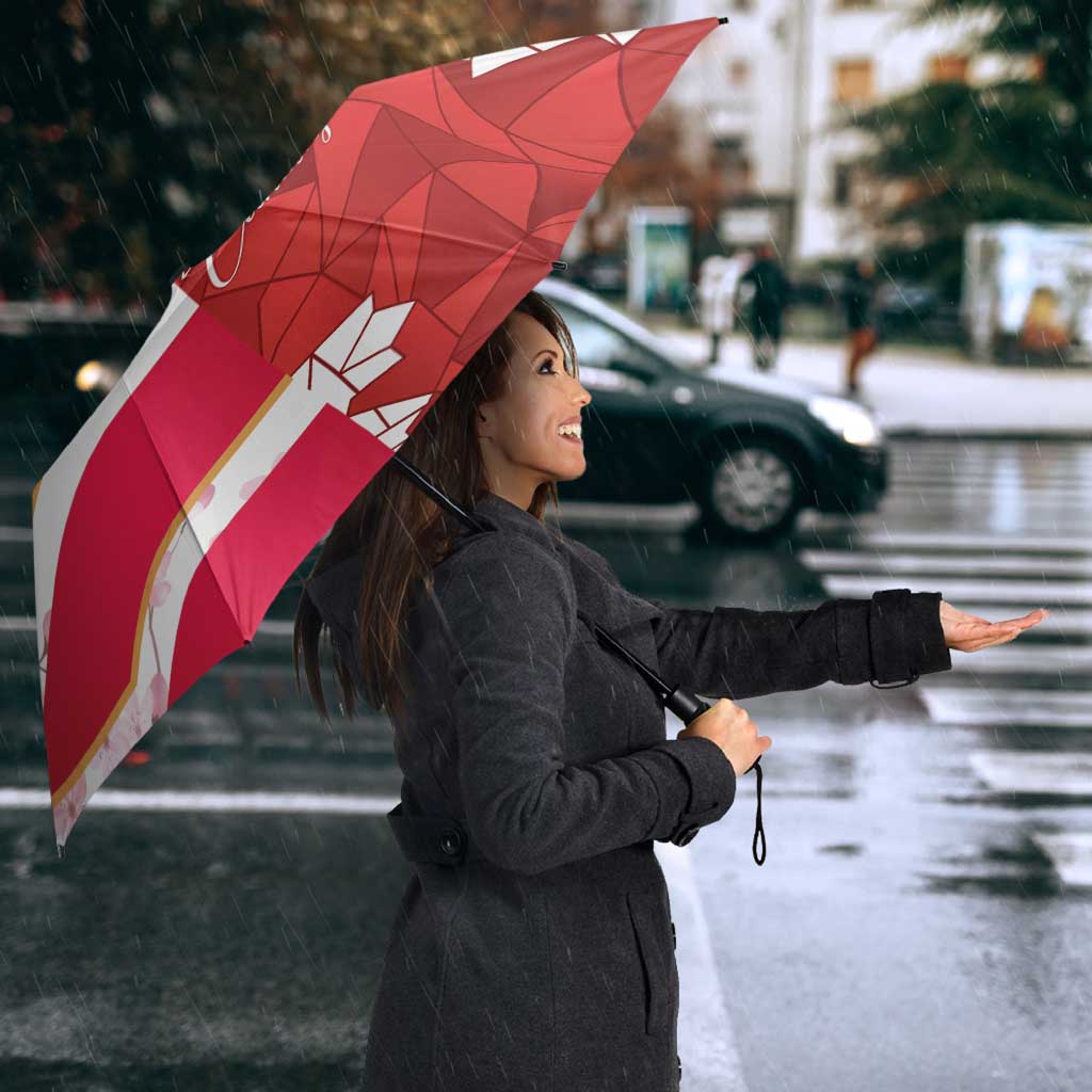 Canada and Japan Rugby Custom Umbrella Canucks Brave Blossoms Together Pacific - Polynesian Pride