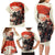 Samurai Warrior Japan Family Matching Long Sleeve Bodycon Dress and Hawaiian Shirt Red-blossomed Tree Classic Japanese Stylized - Polynesian Pride