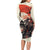 Samurai Warrior Japan Family Matching Long Sleeve Bodycon Dress and Hawaiian Shirt Red-blossomed Tree Classic Japanese Stylized - Polynesian Pride