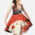 Samurai Warrior Japan Family Matching Off The Shoulder Long Sleeve Dress and Hawaiian Shirt Red-blossomed Tree Classic Japanese Stylized - Polynesian Pride