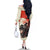 Samurai Warrior Japan Family Matching Off The Shoulder Long Sleeve Dress and Hawaiian Shirt Red-blossomed Tree Classic Japanese Stylized - Polynesian Pride
