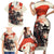 Samurai Warrior Japan Family Matching Short Sleeve Bodycon Dress and Hawaiian Shirt Red-blossomed Tree Classic Japanese Stylized - Polynesian Pride