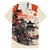 Samurai Warrior Japan Family Matching Tank Maxi Dress and Hawaiian Shirt Red-blossomed Tree Classic Japanese Stylized - Polynesian Pride