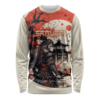 Samurai Warrior Japan Long Sleeve Shirt Red-blossomed Tree Classic Japanese Stylized - Polynesian Pride