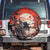 Samurai Warrior Japan Spare Tire Cover Red-blossomed Tree Classic Japanese Stylized - Polynesian Pride