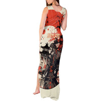 Samurai Warrior Japan Tank Maxi Dress Red-blossomed Tree Classic Japanese Stylized - Polynesian Pride