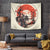 Samurai Warrior Japan Tapestry Red-blossomed Tree Classic Japanese Stylized - Polynesian Pride