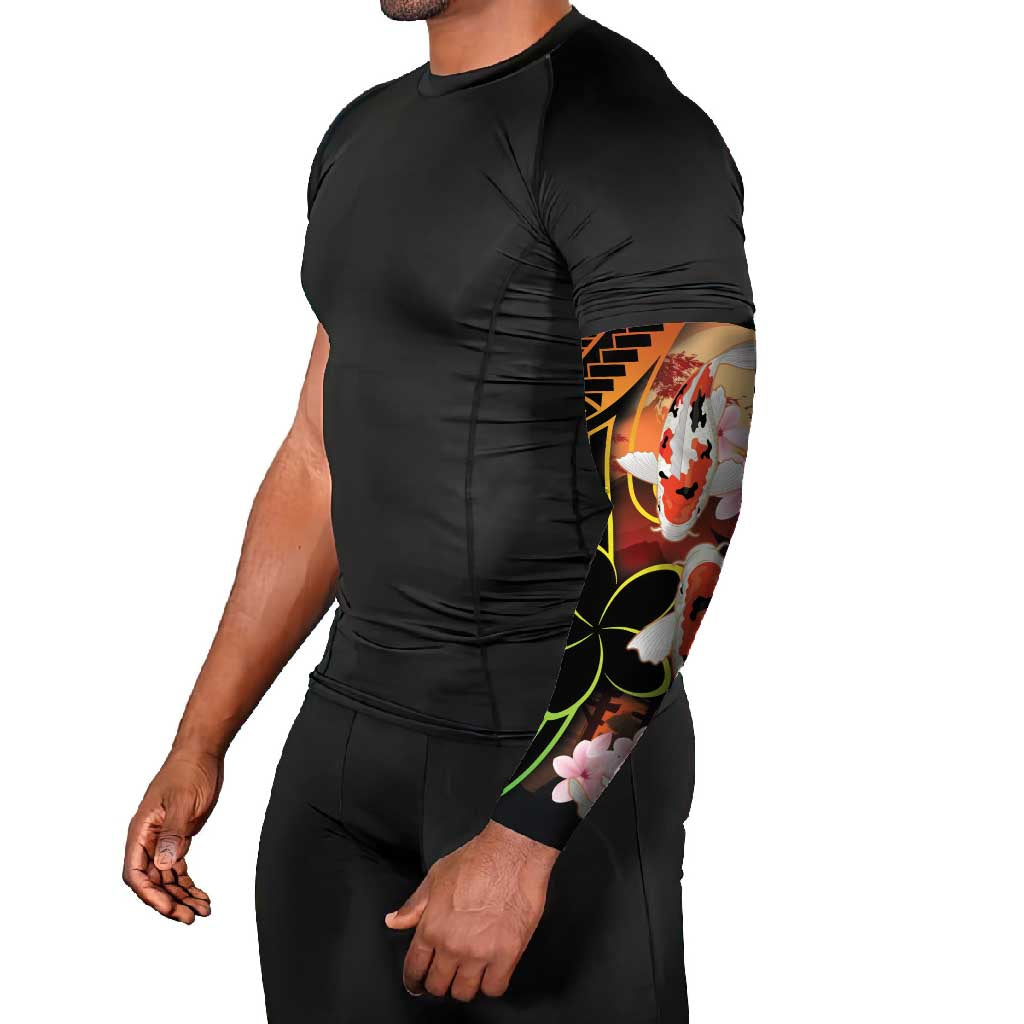 Hawaiian and Japanese Arm Sleeves Koi Fish With Kanaka Polynesian Tattoo - Polynesian Pride