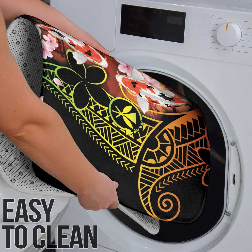 Hawaiian and Japanese Bathroom Set Koi Fish With Kanaka Polynesian Tattoo LT14 - Polynesian Pride