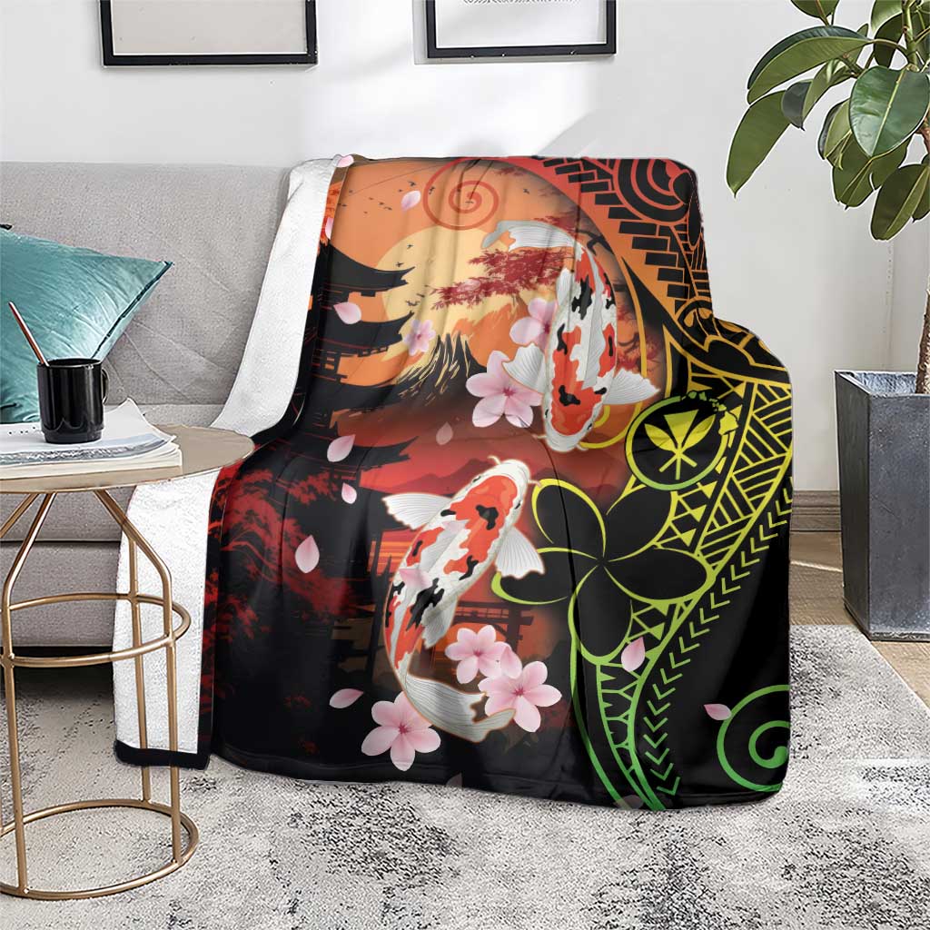 Hawaiian and Japanese Blanket Koi Fish With Kanaka Polynesian Tattoo - Polynesian Pride