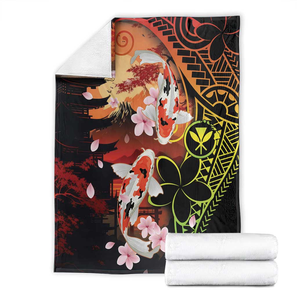 Hawaiian and Japanese Blanket Koi Fish With Kanaka Polynesian Tattoo - Polynesian Pride