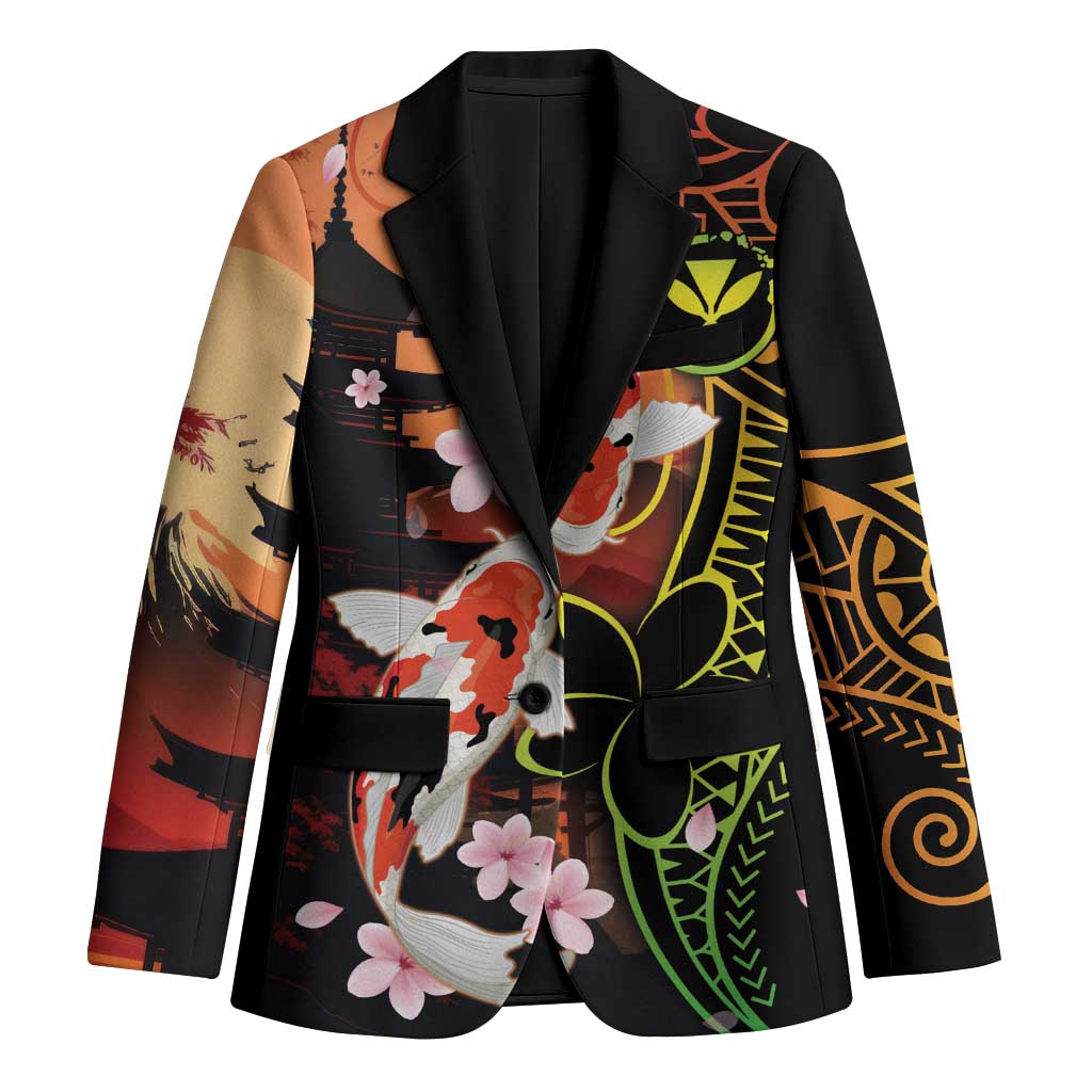 Hawaiian and Japanese Blazer Koi Fish With Kanaka Polynesian Tattoo - Polynesian Pride