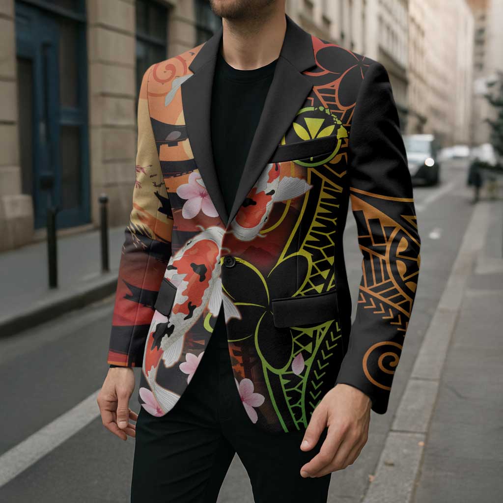 Hawaiian and Japanese Blazer Koi Fish With Kanaka Polynesian Tattoo - Polynesian Pride
