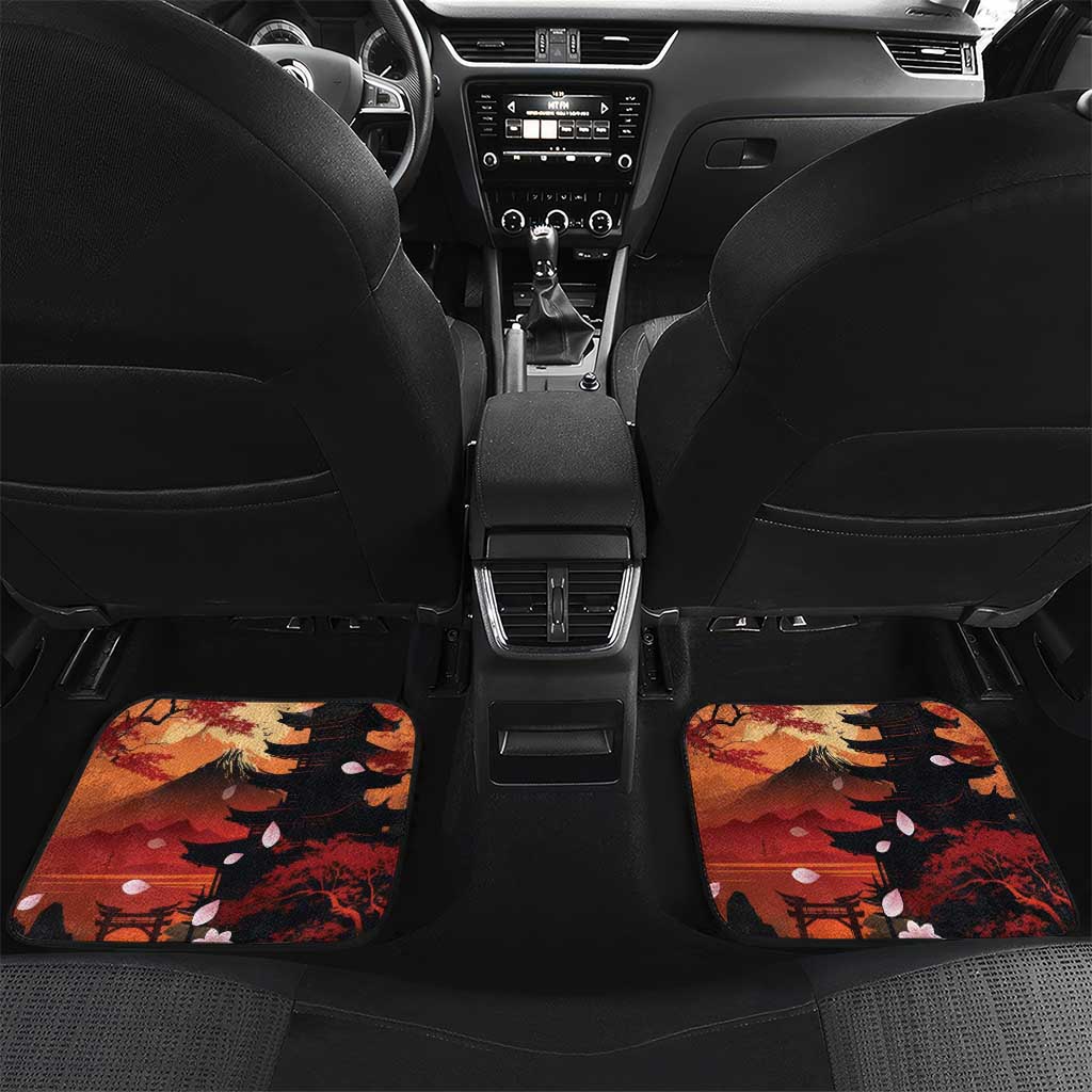 Hawaiian and Japanese Car Mats Koi Fish With Kanaka Polynesian Tattoo LT14 Set 2pcs - Back Black - Polynesian Pride