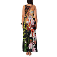 Hawaiian and Japanese Family Matching Tank Maxi Dress and Hawaiian Shirt Koi Fish With Kanaka Polynesian Tattoo LT14 - Polynesian Pride