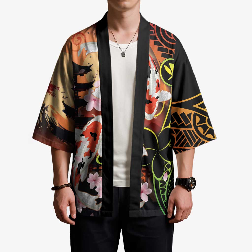 Hawaiian and Japanese Kimono Koi Fish With Kanaka Polynesian Tattoo - Polynesian Pride