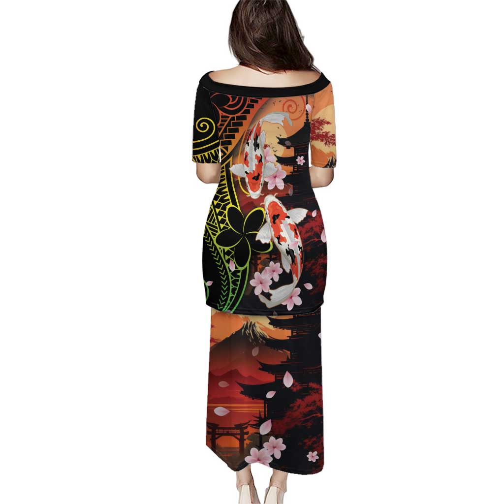 Hawaiian and Japanese Puletasi Koi Fish With Kanaka Polynesian Tattoo LT14 - Polynesian Pride