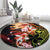 Hawaiian and Japanese Round Carpet Koi Fish With Kanaka Polynesian Tattoo - Polynesian Pride