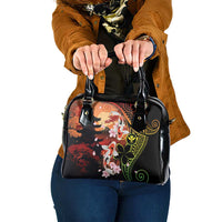 Hawaiian and Japanese Shoulder Handbag Koi Fish With Kanaka Polynesian Tattoo - Polynesian Pride