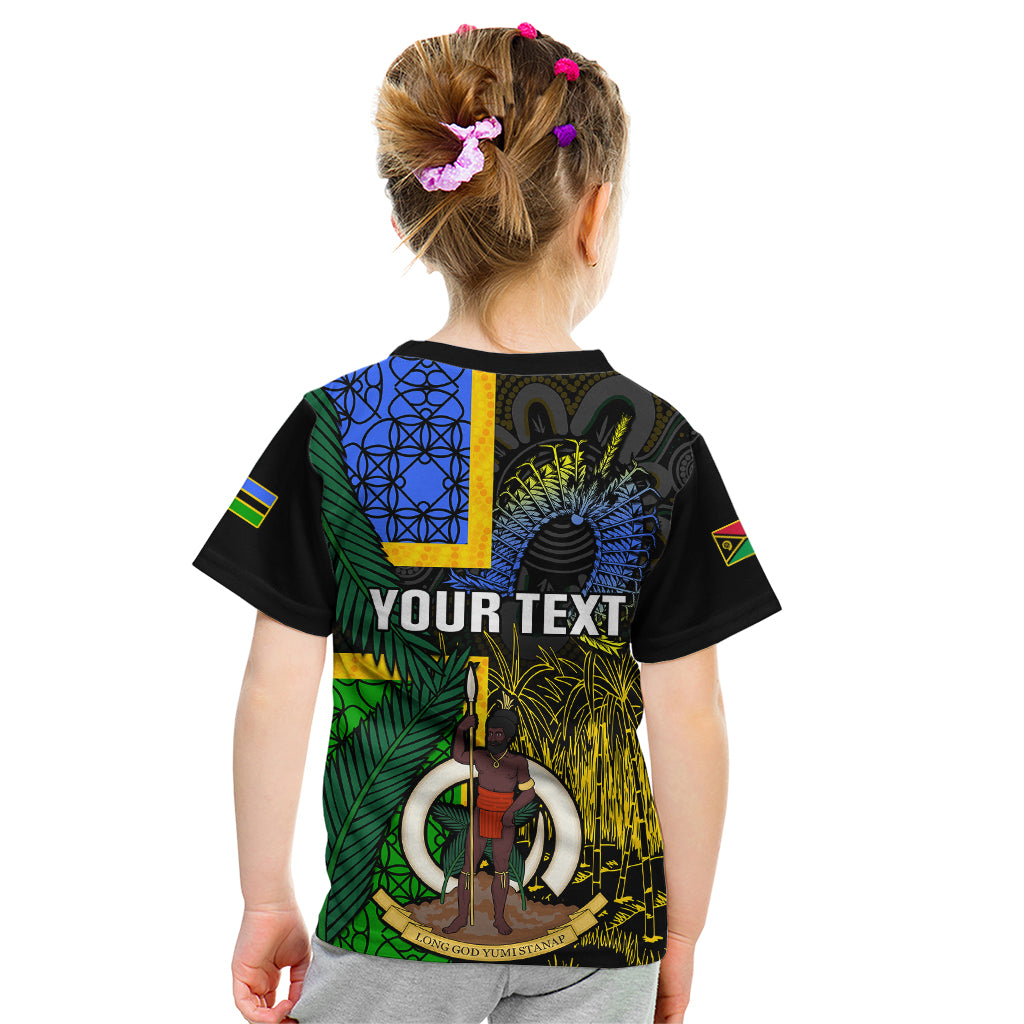 Personalised South Sea Islanders Kid T Shirt Kanakas With Vanuatu Coat Of Arms LT14 - Polynesian Pride