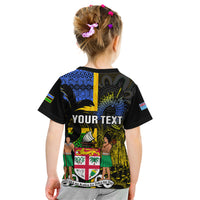 Personalised South Sea Islanders Kid T Shirt Kanakas With Fiji Coat Of Arms LT14 - Polynesian Pride