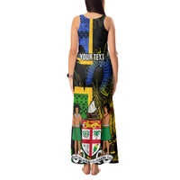 Personalised South Sea Islanders Tank Maxi Dress Kanakas With Fiji Coat Of Arms LT14 - Polynesian Pride