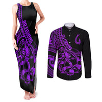 polynesia-couples-matching-tank-maxi-dress-and-long-sleeve-button-shirts-fish-hook-tattoo-go-fishing-polynesian-pattern-purple