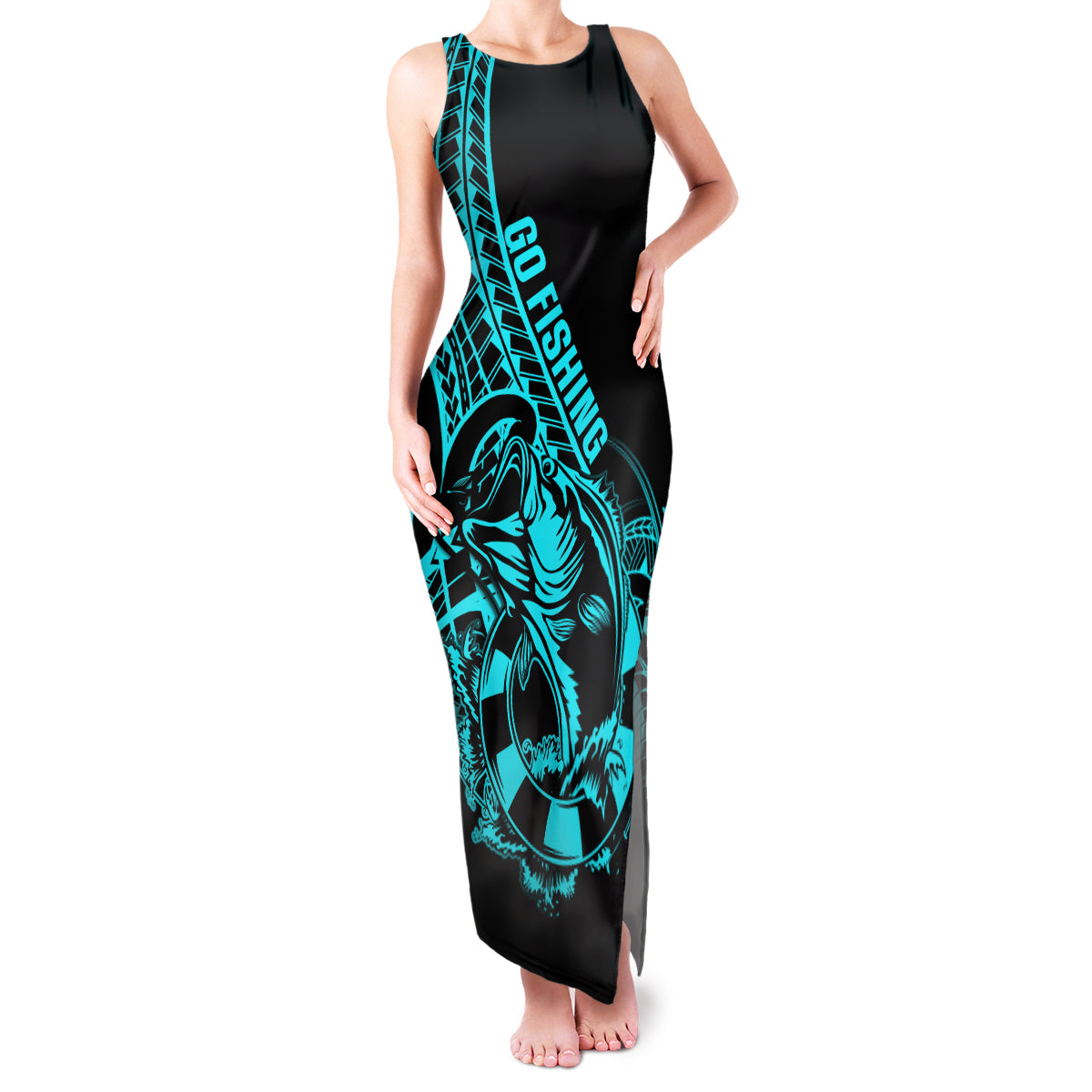 polynesia-family-matching-tank-maxi-dress-and-hawaiian-shirt-fish-hook-tattoo-go-fishing-polynesian-pattern-turquosie