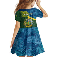 Personalised Solomon Islands Family Matching Short Sleeve Bodycon Dress and Hawaiian Shirt Tropical Leaves With Melanesian Pattern LT14 - Polynesian Pride