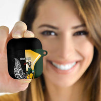 New Zealand and South Africa Rugby Custom AirPods Case Maori Silver Fern Springbok Together LT14 - Polynesian Pride