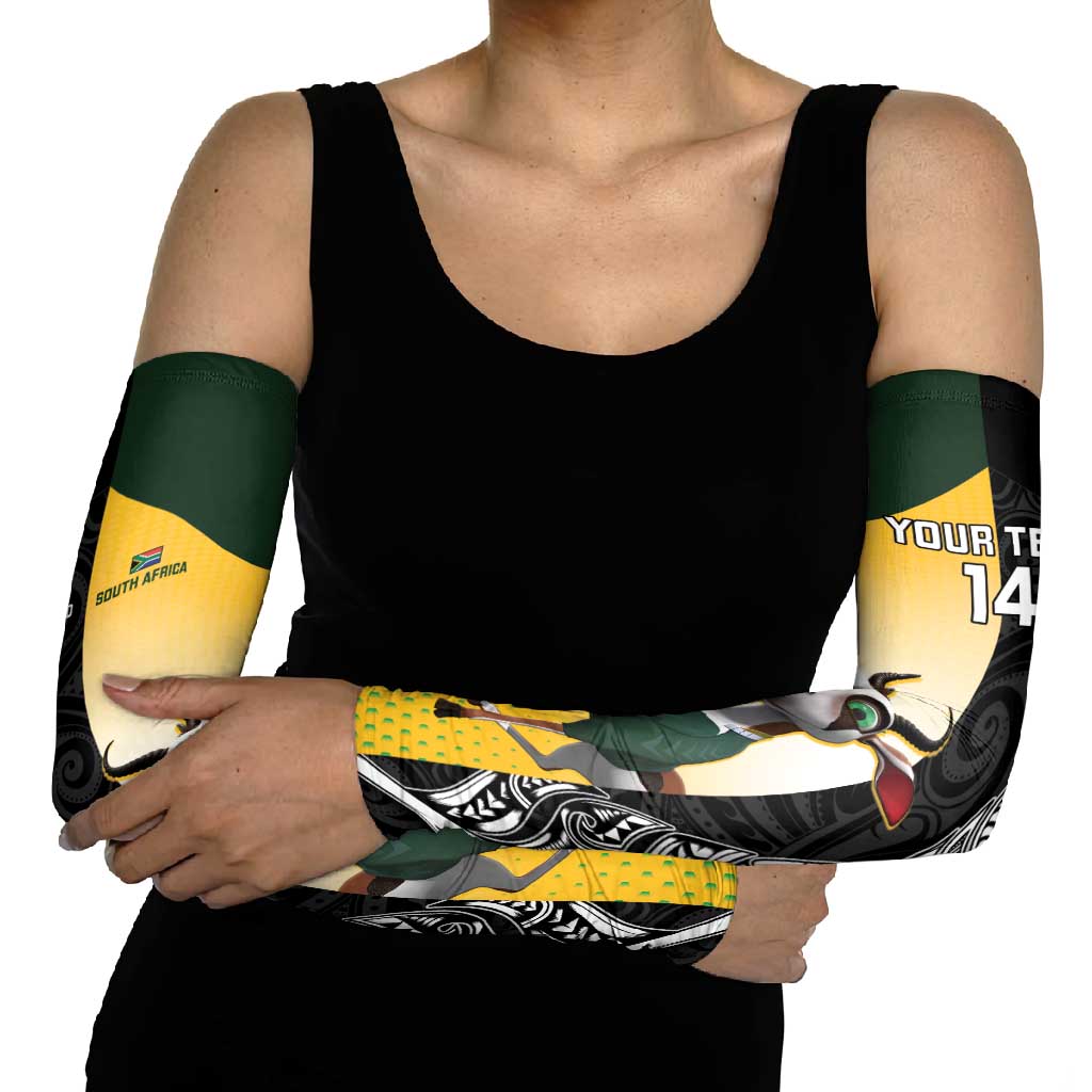 New Zealand and South Africa Rugby Custom Arm Sleeves Maori Silver Fern Springbok Together LT14 - Polynesian Pride