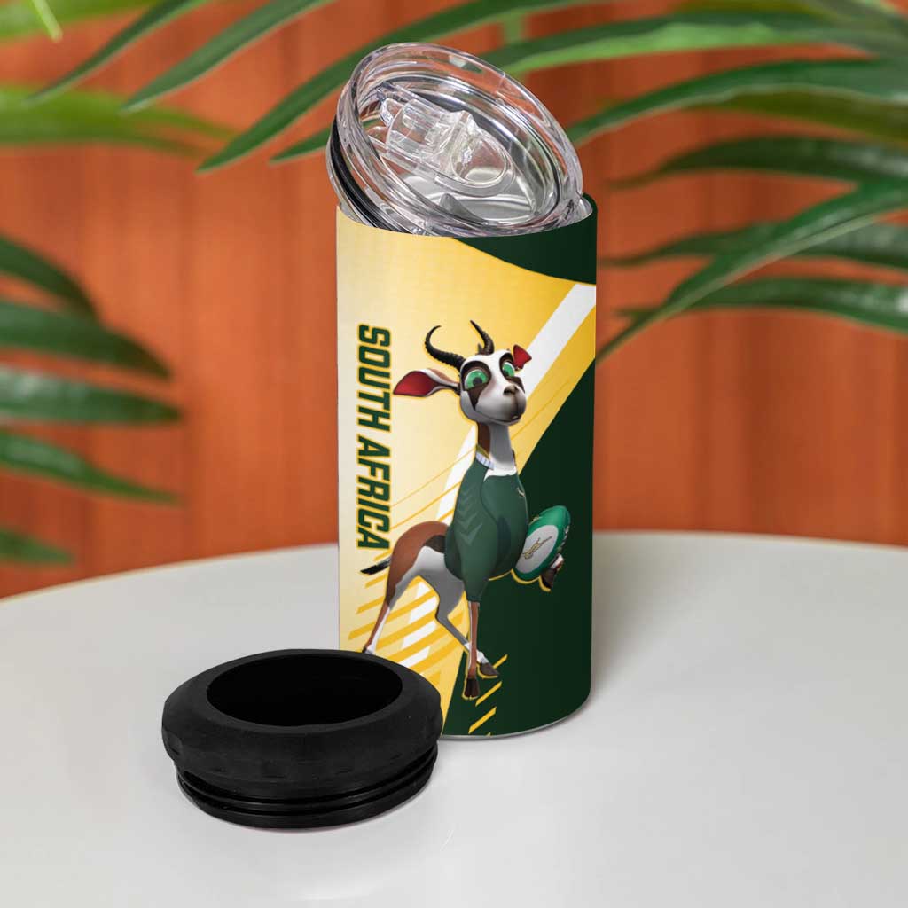 New Zealand and South Africa Rugby 4 in 1 Can Cooler Tumbler Maori Silver Fern Springbok Together LT14 - Polynesian Pride
