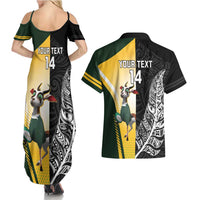 New Zealand and South Africa Rugby Custom Couples Matching Summer Maxi Dress and Hawaiian Shirt Maori Silver Fern Springbok Together LT14 - Polynesian Pride