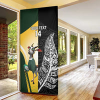 New Zealand and South Africa Rugby Custom Door Cover Maori Silver Fern Springbok Together LT14 - Polynesian Pride
