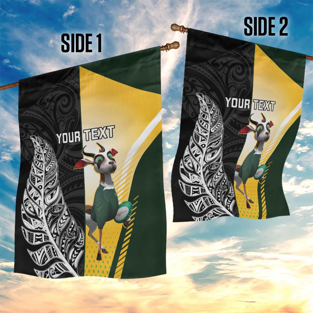 New Zealand and South Africa Rugby Custom Garden Flag Maori Silver Fern Springbok Together LT14 - Polynesian Pride