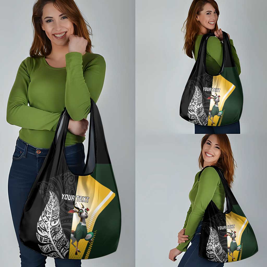 New Zealand and South Africa Rugby Custom Grocery Bag Maori Silver Fern Springbok Together LT14 - Polynesian Pride