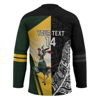 New Zealand and South Africa Rugby Custom Hockey Jersey Maori Silver Fern Springbok Together LT14 - Polynesian Pride