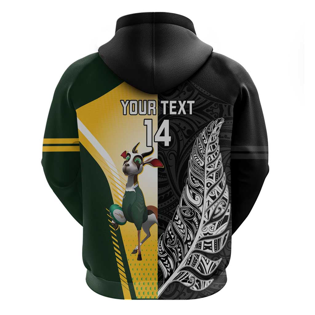 New Zealand and South Africa Rugby Custom Hoodie Maori Silver Fern Springbok Together LT14 - Polynesian Pride