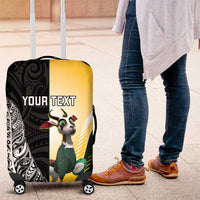 New Zealand and South Africa Rugby Custom Luggage Cover Maori Silver Fern Springbok Together LT14 Black - Polynesian Pride