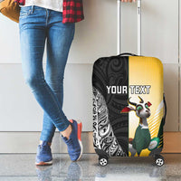 New Zealand and South Africa Rugby Custom Luggage Cover Maori Silver Fern Springbok Together LT14 - Polynesian Pride
