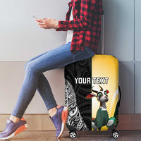 New Zealand and South Africa Rugby Custom Luggage Cover Maori Silver Fern Springbok Together LT14 - Polynesian Pride